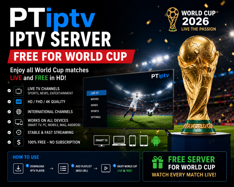 PTiptv - Free Educational IPTV Test Playlist & Xtream Codes (100 USER)