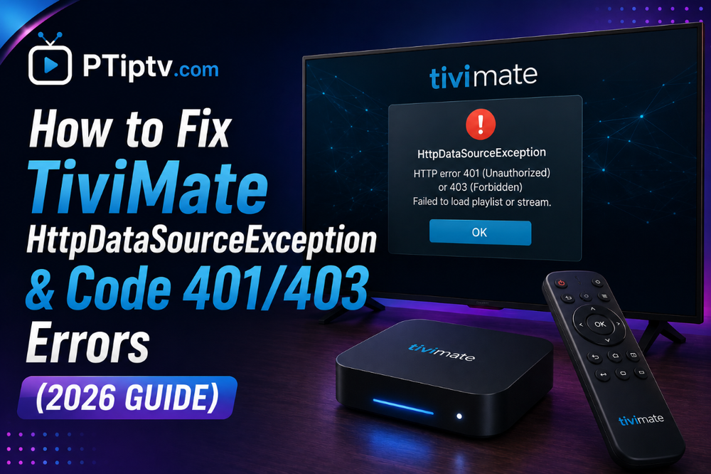 How to Fix TiviMate HttpDataSourceException & Code 401/403 Errors (2026 Guide)