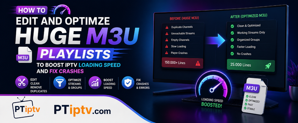 How to Edit and Optimize Huge M3U Playlists to Boost IPTV Loading Speed and Fix Crashes