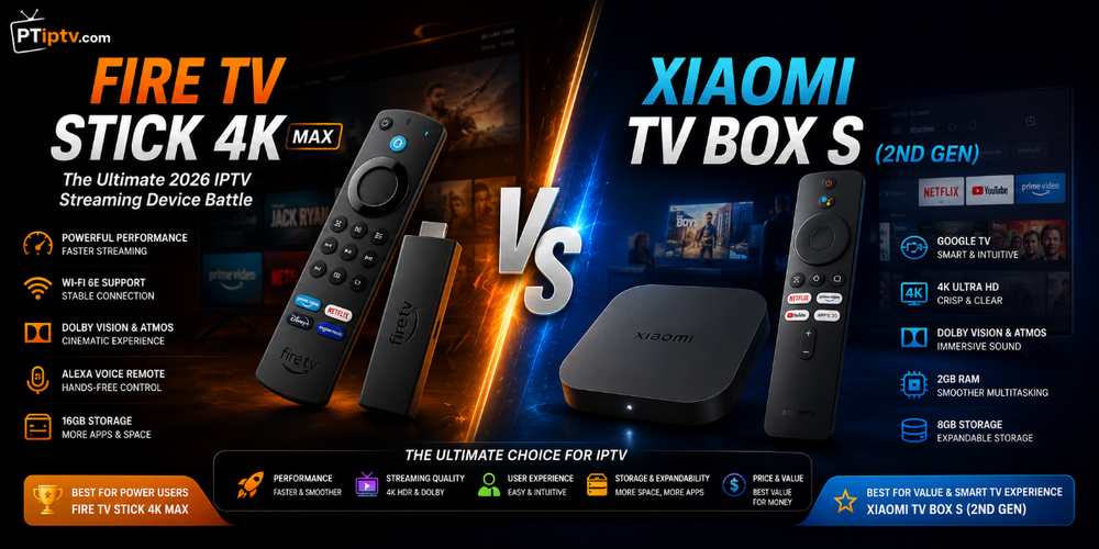 Fire TV Stick 4K Max vs. Xiaomi TV Box S (2nd Gen): The Ultimate 2026 IPTV Streaming Device Battle